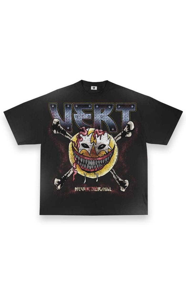 RETROVERT Vert Smiley Tee, Main, color, Black