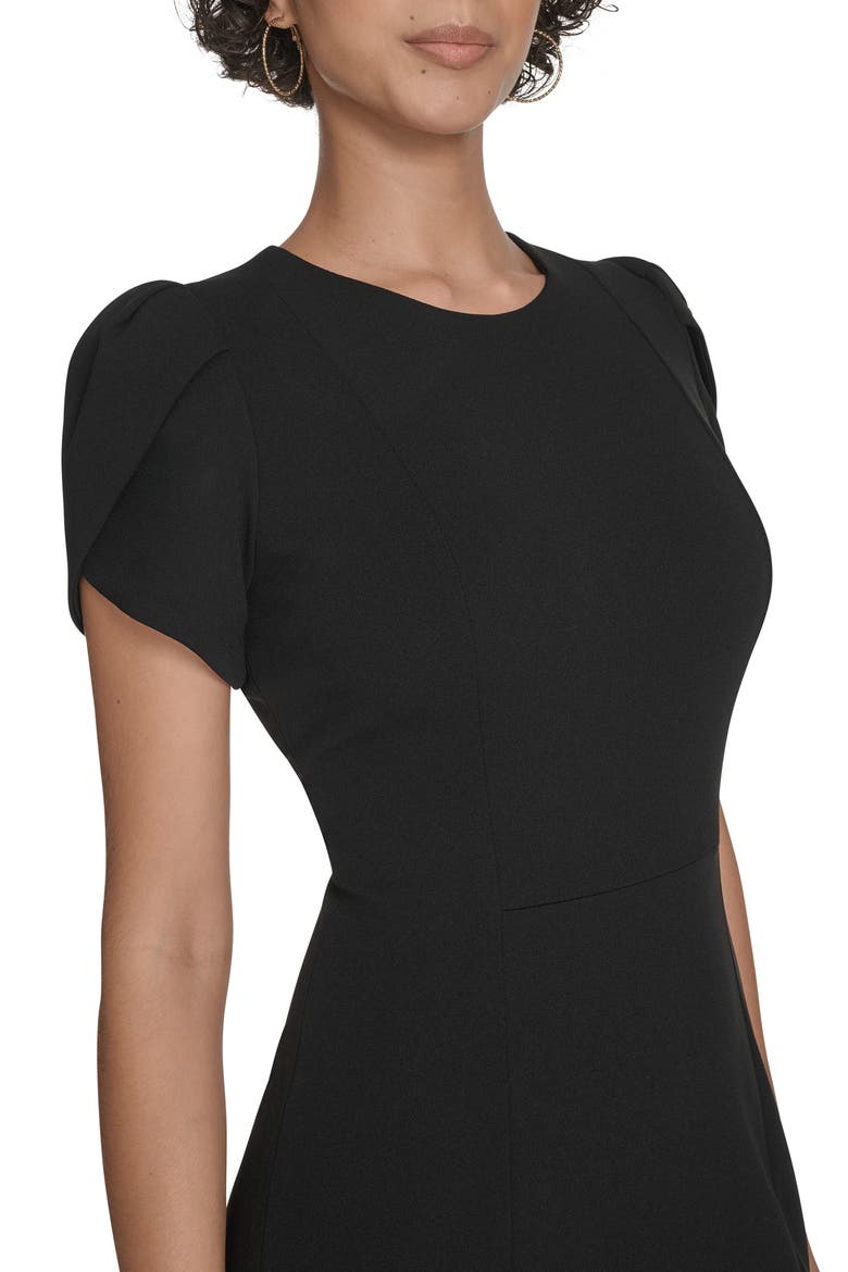 Tulip Sleeve Midi Dress, Alternate, color, BLACK