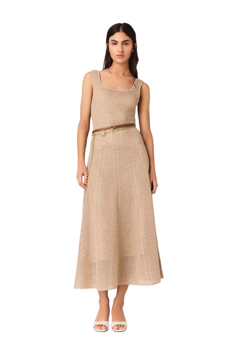 Rhinestone knit maxi dress, Main, color, Nude