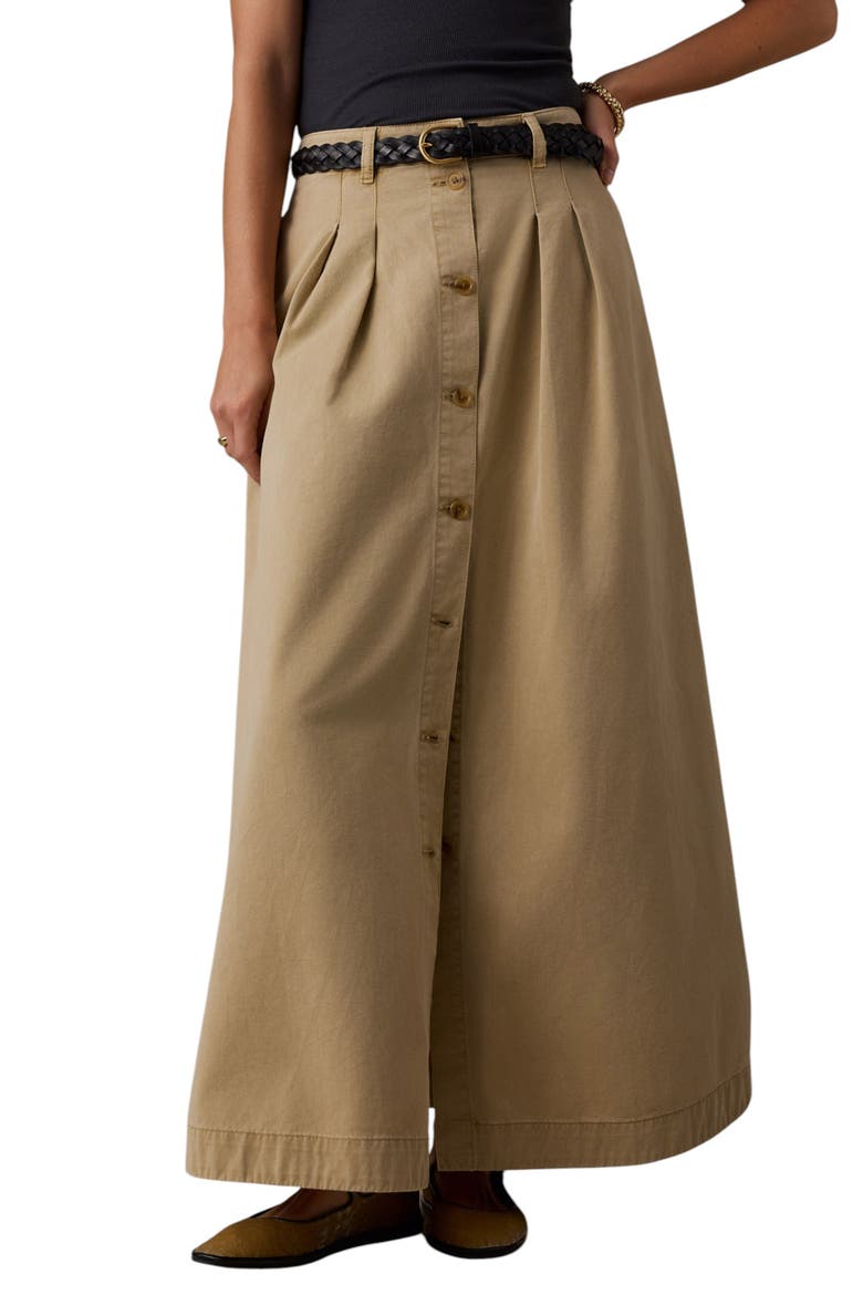 Seafarer Organic Cotton Chino Maxi Skirt, Main, color, KHAKI