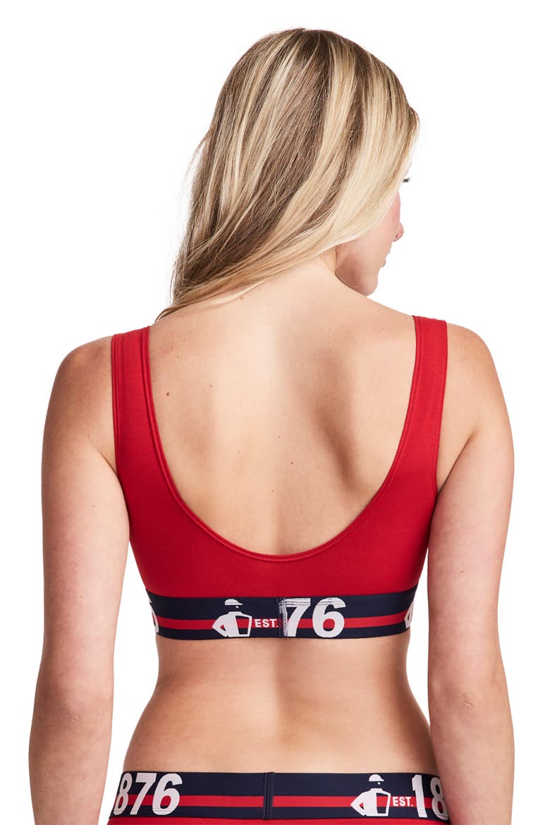Women's 1876 Collection Cotton Stretch Bralette, Alternate, color, 1876 Vivid Red