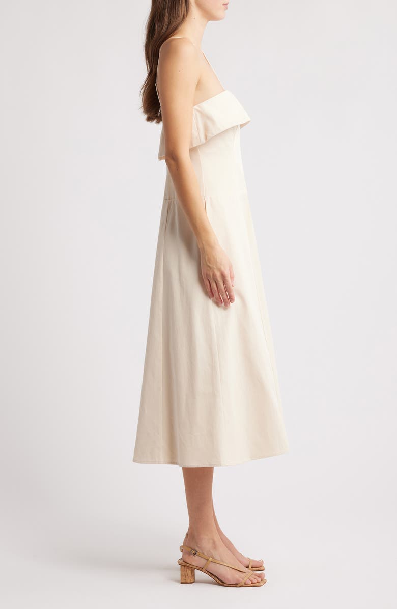 Du Paradis Clover Halter Cotton Midi Dress, Alternate, color, Butter