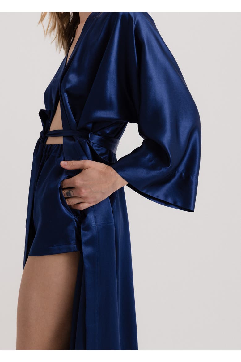 Silk Mini Shorts, Alternate, color, Royal Blue