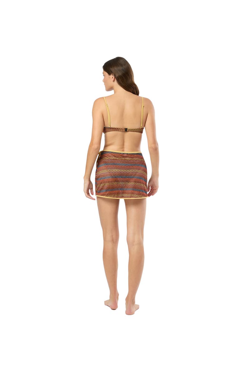 Onia Crochet Mesh Mini Wrap Skirt, Alternate, color, Pale Gold Multi