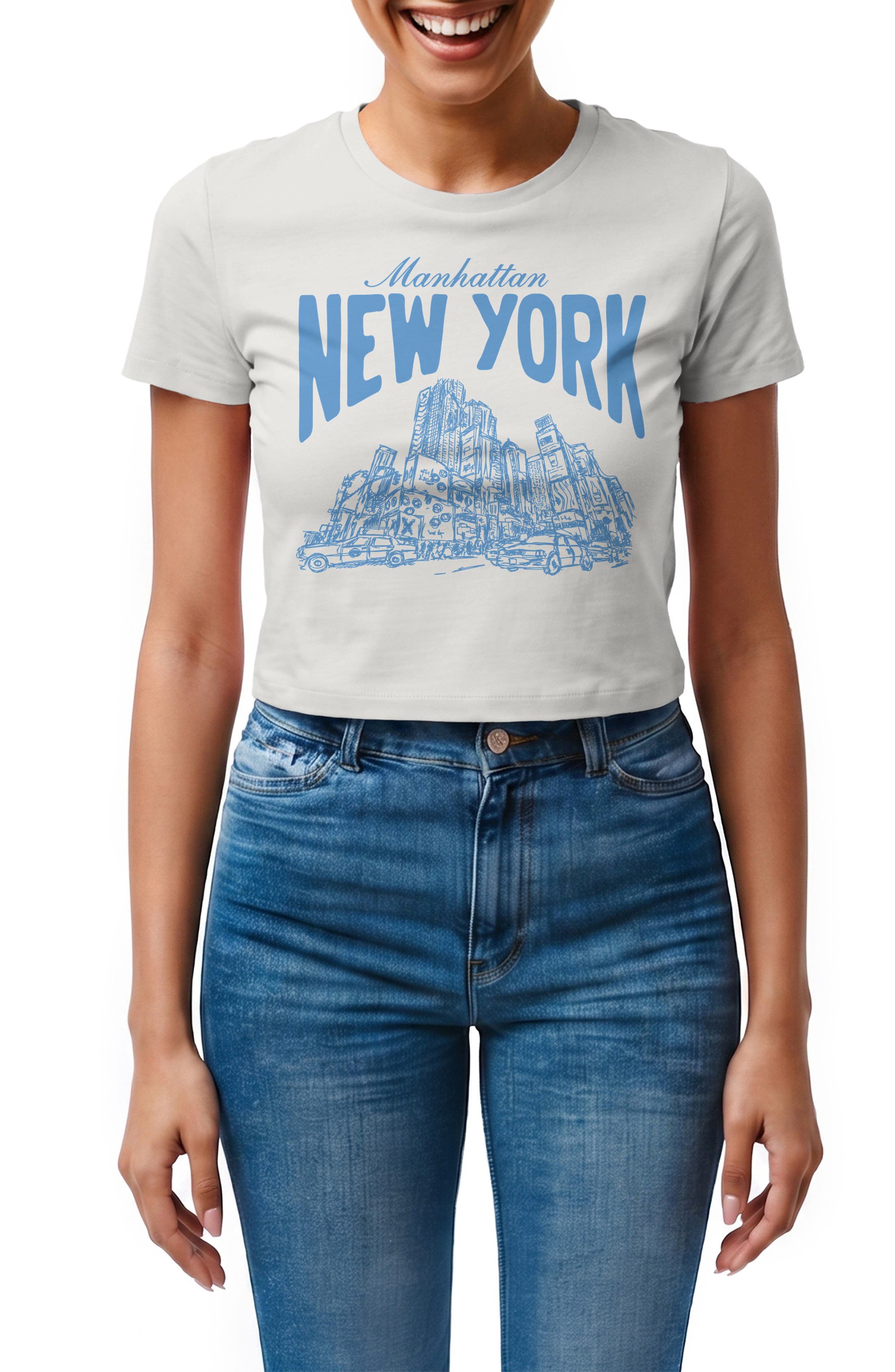 Monster Digital Manhattan New York Crop Graphic T-Shirt