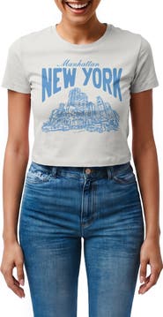 Monster Digital Manhattan New York Crop Graphic T-Shirt