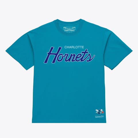 Men's Mitchell & Ness Teal Charlotte Hornets Vintage Wordmark T-Shirt