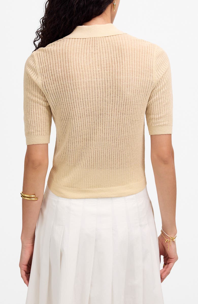 Madewell Short Sleeve Polo Sweater, Alternate, color, Beach Sand