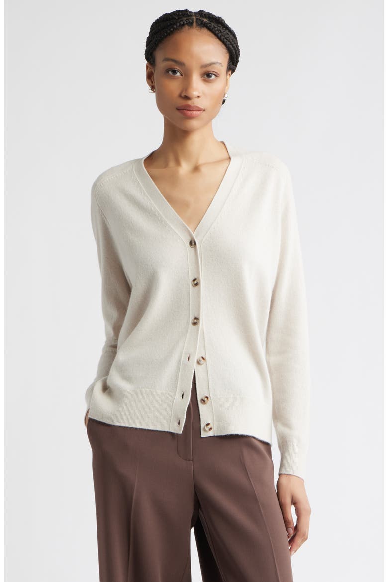 Cashmere V-Neck Cardigan, Main, color, IVORY SAND