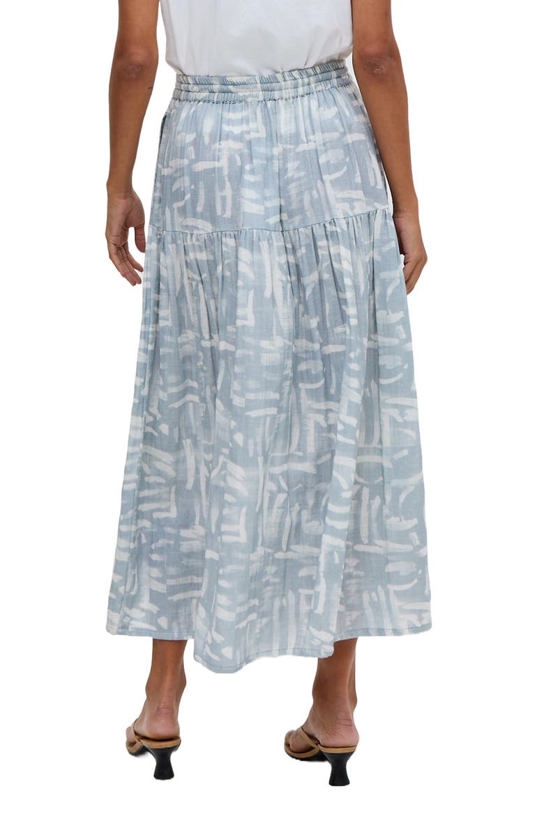 Bonnie Shirred Waist Warhol Print Midi Skirt, Main, color, Sky Blue