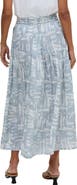 Raffya Bonnie Shirred Waist Warhol Print Midi Skirt