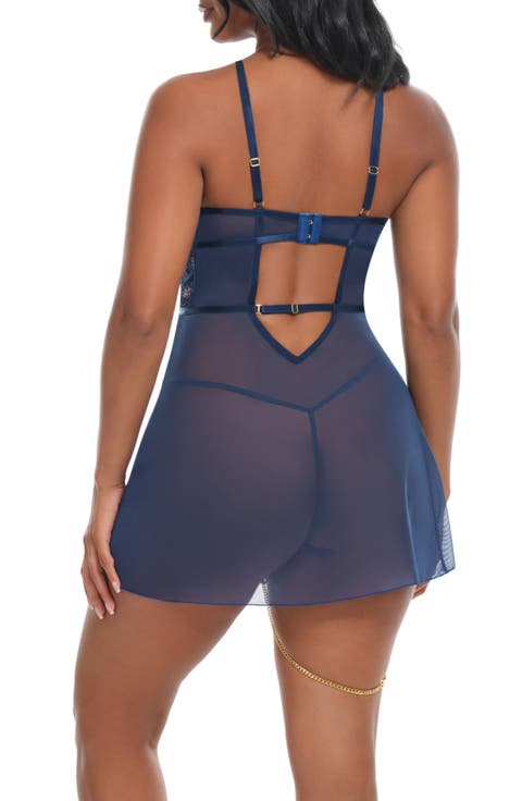 Underwire Mesh & Lace Chemise