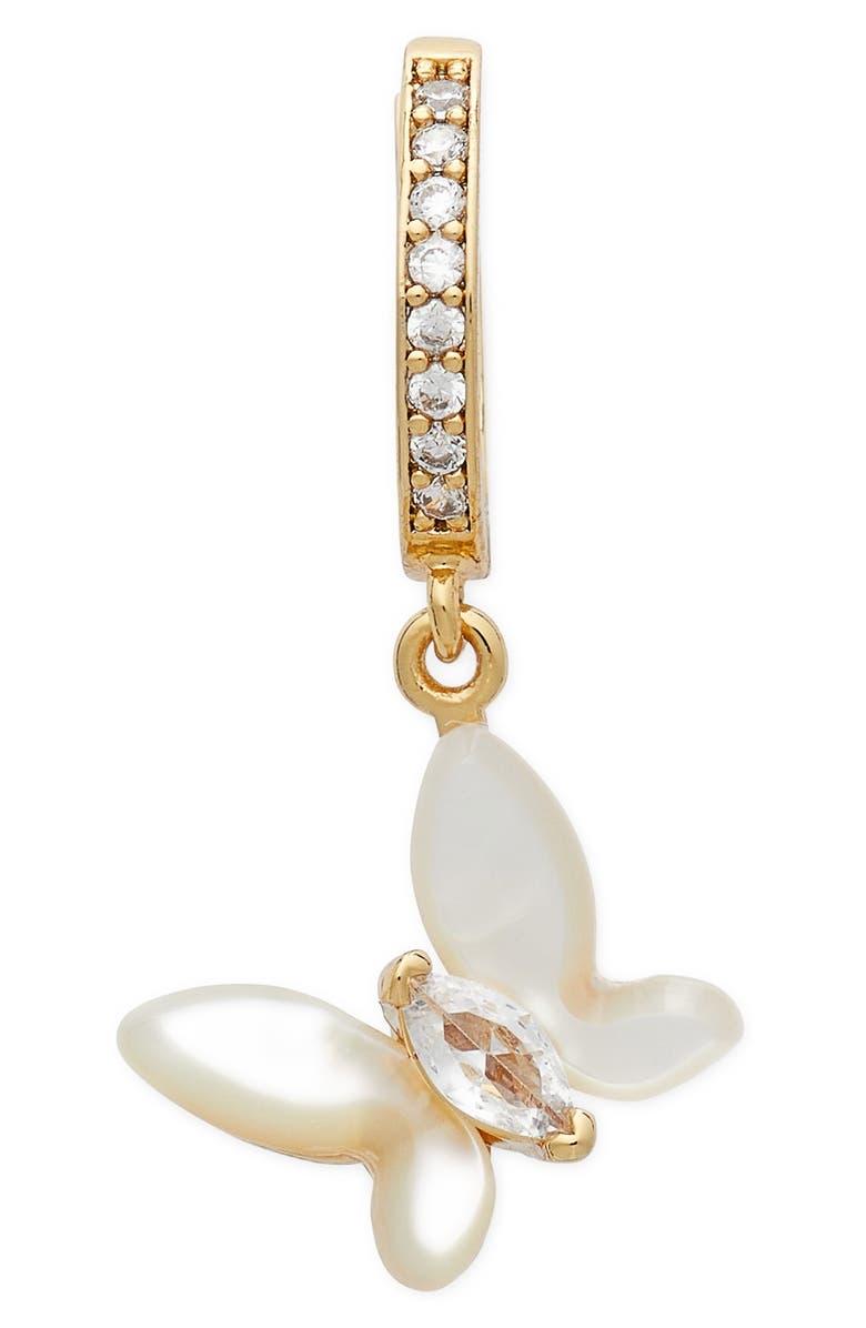 Kate Spade New York social butterfly huggie hoop earrings, Alternate, color,