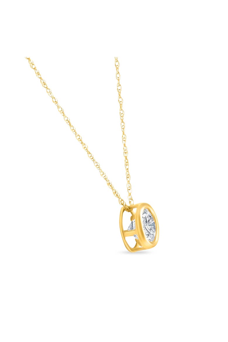 1/2Ct Diamond Bezel Pendant Solitaire Necklace 14k Gold Lab Grown, Alternate, color, 14k Yellow Gold