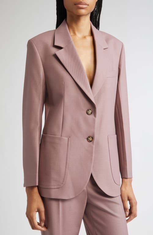 Victoria Beckham Womens Mauve Single-breasted Notch-lapel Wool-blend Blazer In Pink