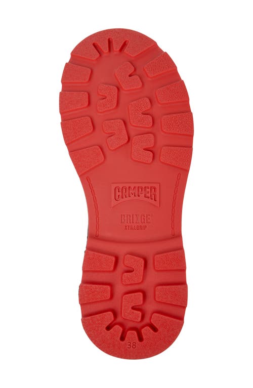 Camper Brutus Lace-up Combat Boots In Burgundy