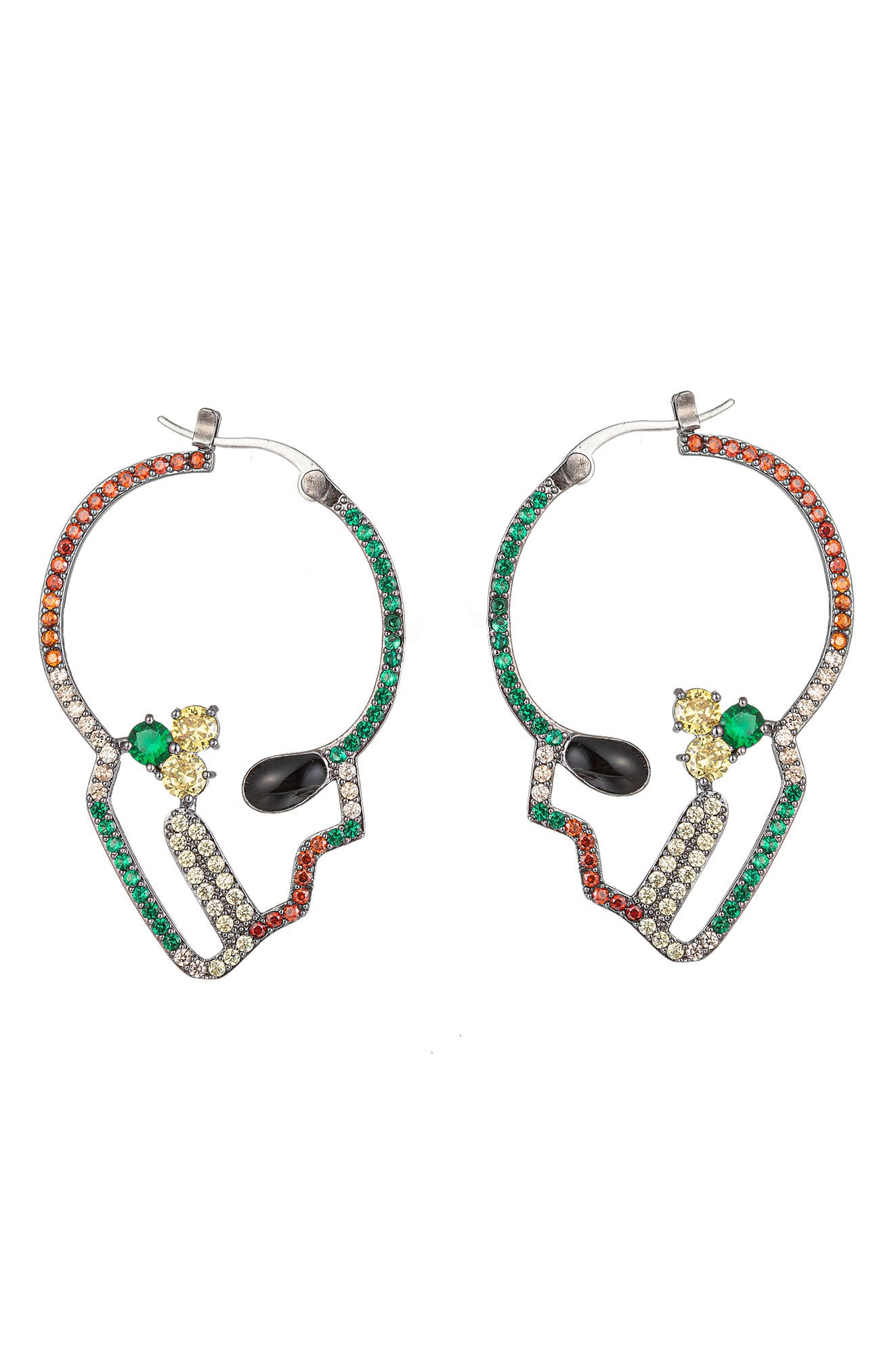EYE CANDY LOS ANGELES Skull Head CZ Earrings