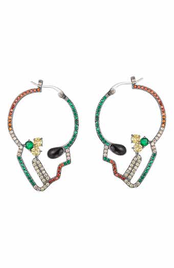 EYE CANDY LOS ANGELES Skull Head CZ Earrings