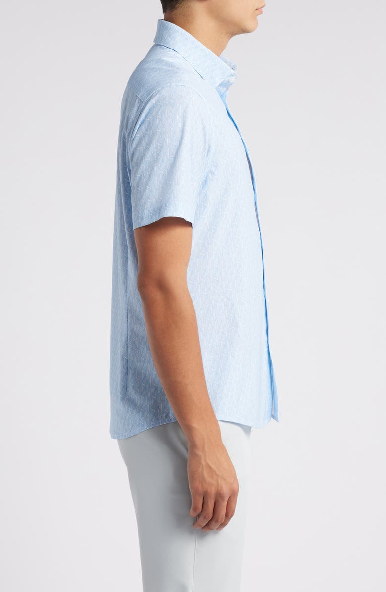 Mizzen+Main Leeward Trim Fit Short Sleeve Performance Button-Up Shirt, Alternate, color, 