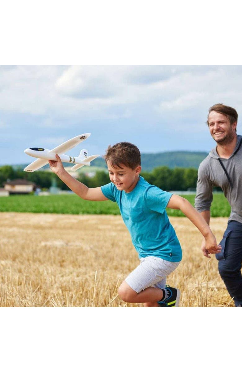 HABA 19" Hand Glider - Terra Kids Outdoor Toy Airplane, Easy-to-Assemble Kids Outdoor Toys & Plane Gliders Made from Robust Styrofoam for Ages 8+, Alternate, color, White Multi