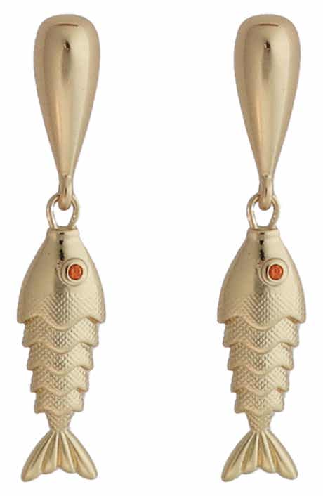 Panacea Linear Fish Drop Earrings