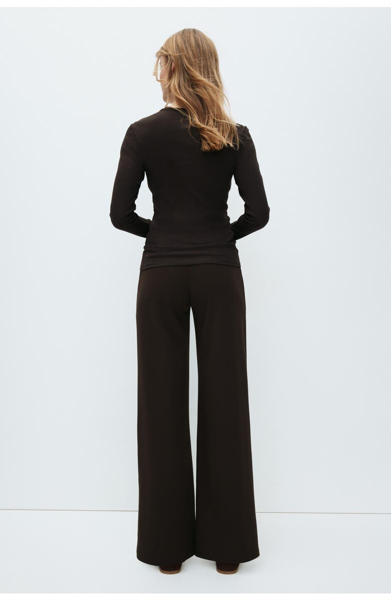 H&M Mama Wide Trousers, Alternate, color, Dark Brown