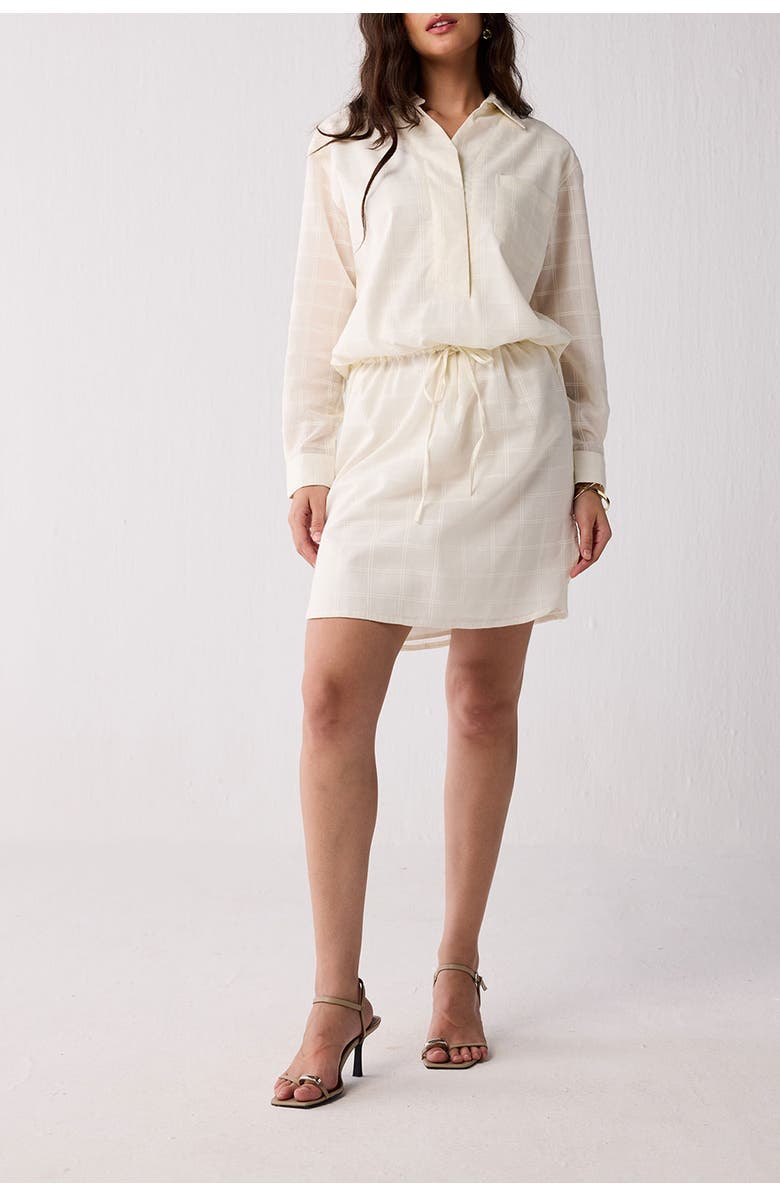 Reistor Oversized Shirt Dress with Drawstring, Main, color, Off White