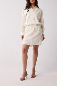 Reistor Oversized Shirt Dress with Drawstring