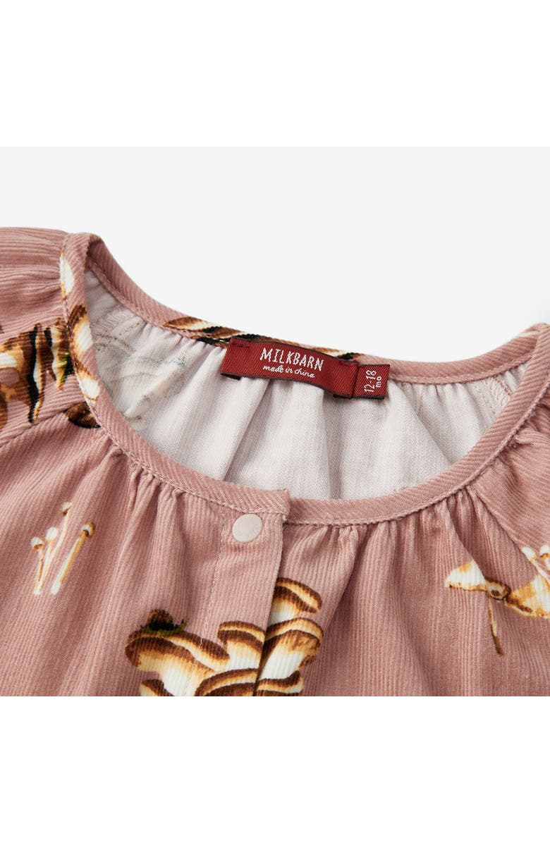 Milkbarn Organic Corduroy Ruffle Snap Jumper, Alternate, color, Mushroom