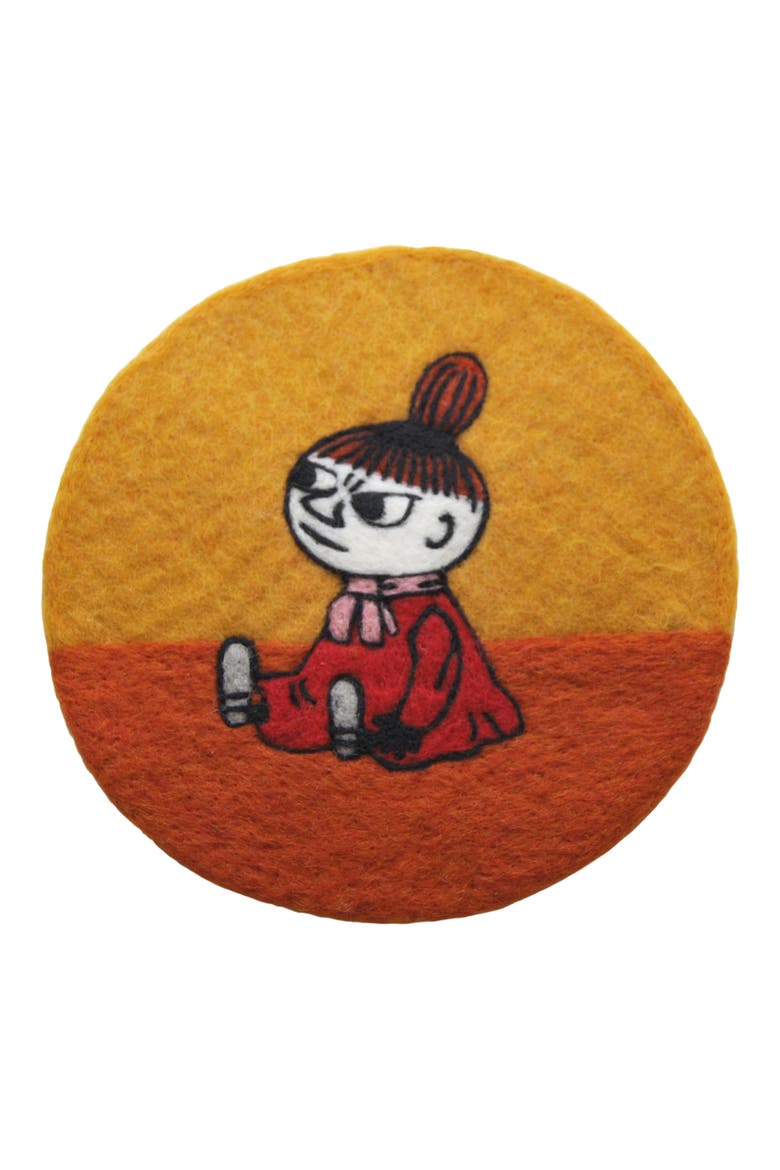 Little My Handmade Wool Felted Pot Mat, Main, color, RED