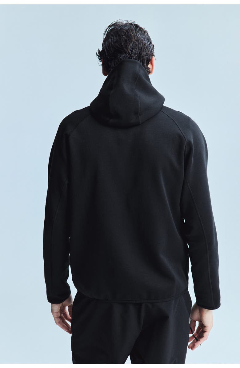 H&M Sports Zip-through Hoodie With Drymove, Alternate, color, Black