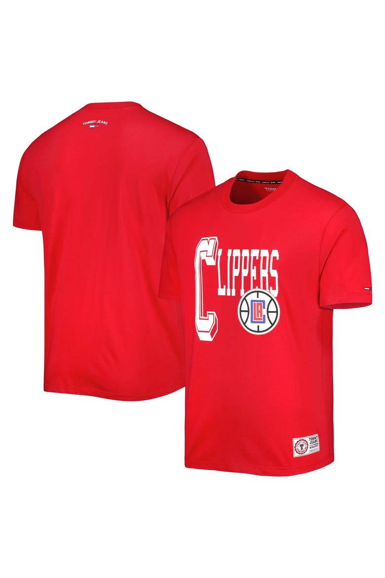 Men's Tommy Jeans Red LA Clippers Mel Varsity T-Shirt, Main, color, Red