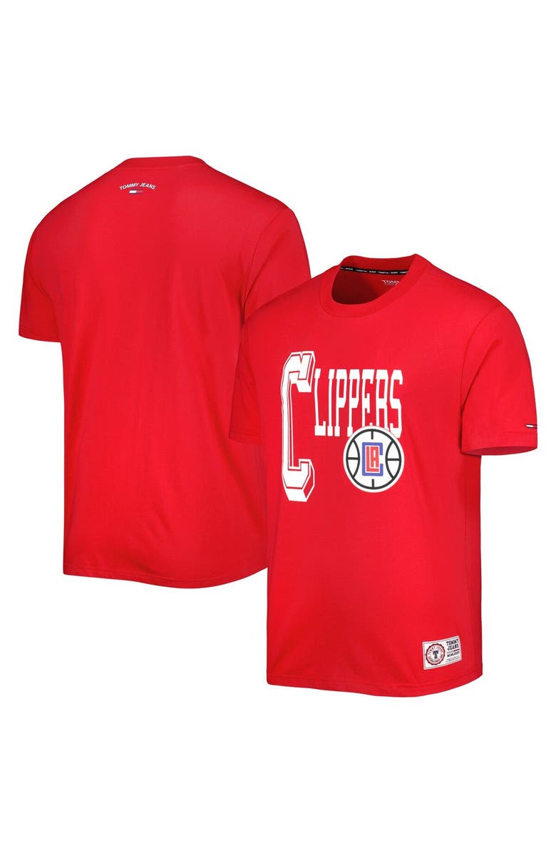 TOMMY JEANS Men's Tommy Jeans Red LA Clippers Mel Varsity T-Shirt, Main, color, Red