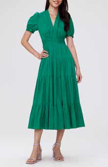 Darby Tiered Cotton Blend Midi Dress