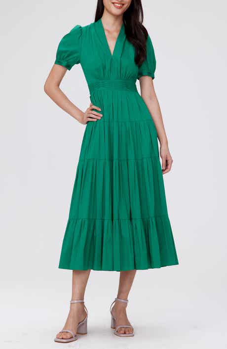 Darby Tiered Cotton Blend Midi Dress