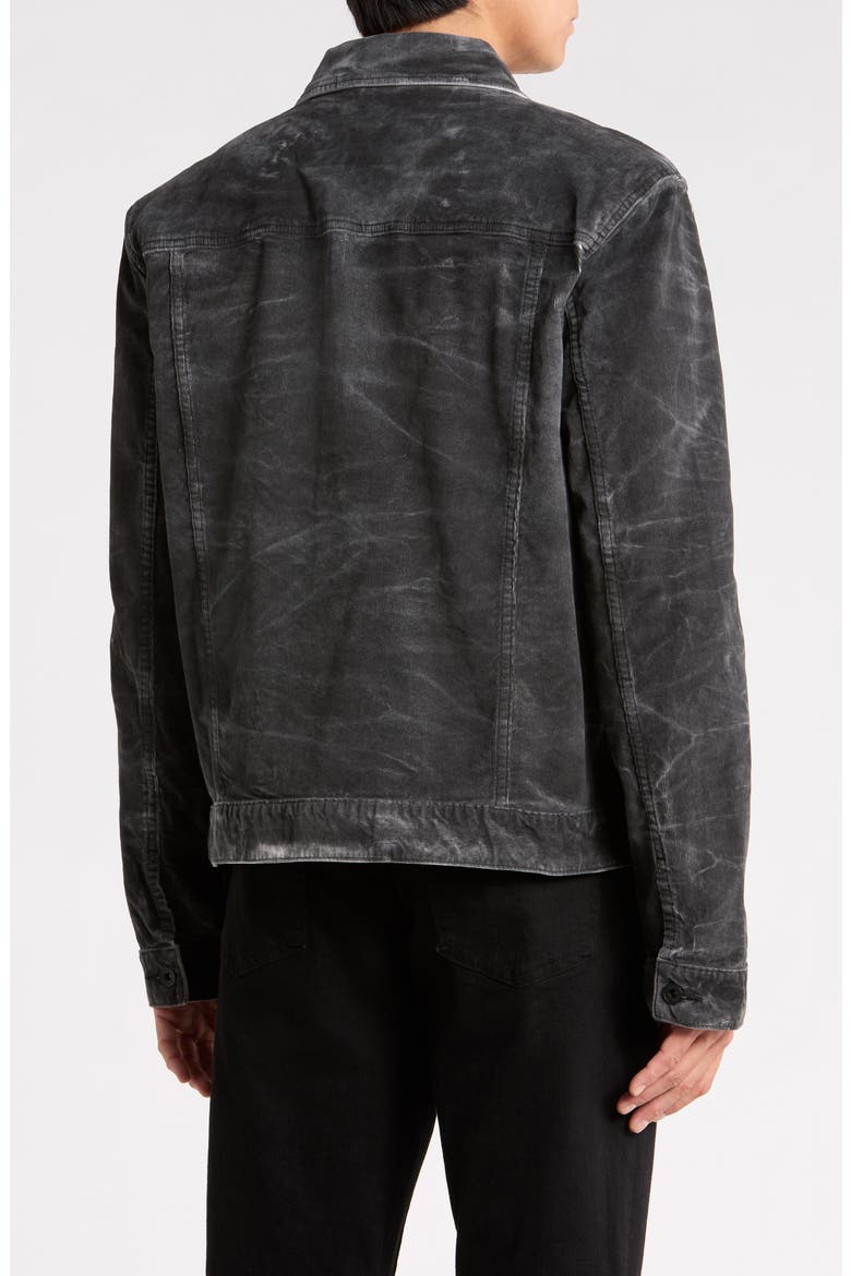 Wesley Stretch Cotton Trucker Jacket, Alternate, color, BLACK