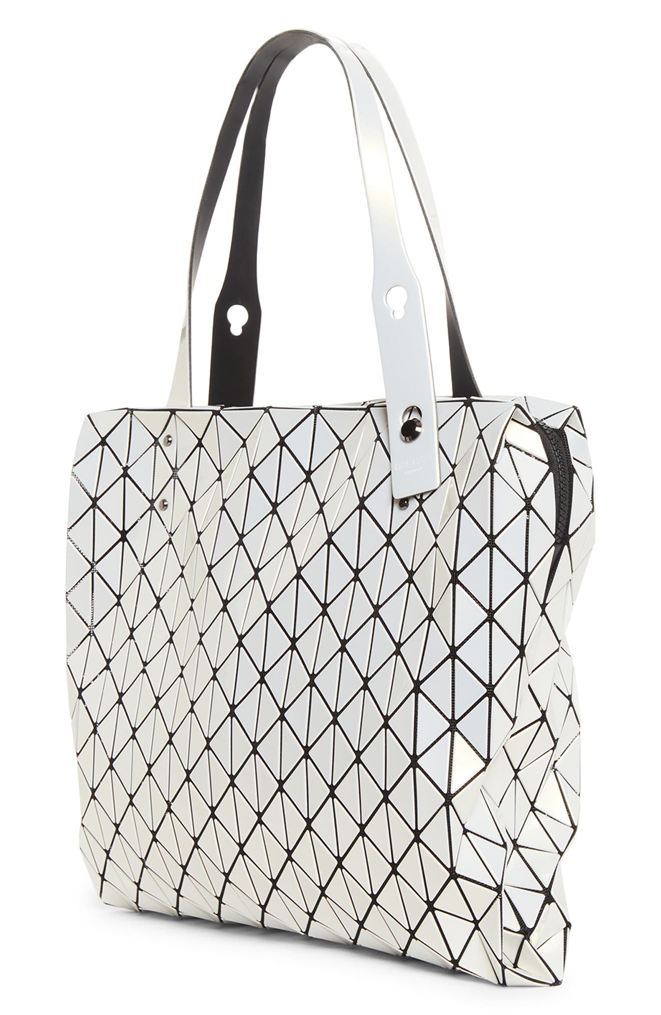 Row Metallic Tote, Alternate, color, WHITE