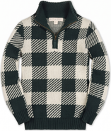 Hope & Henry Kids' Organic Half Zip Intarsia Sweater