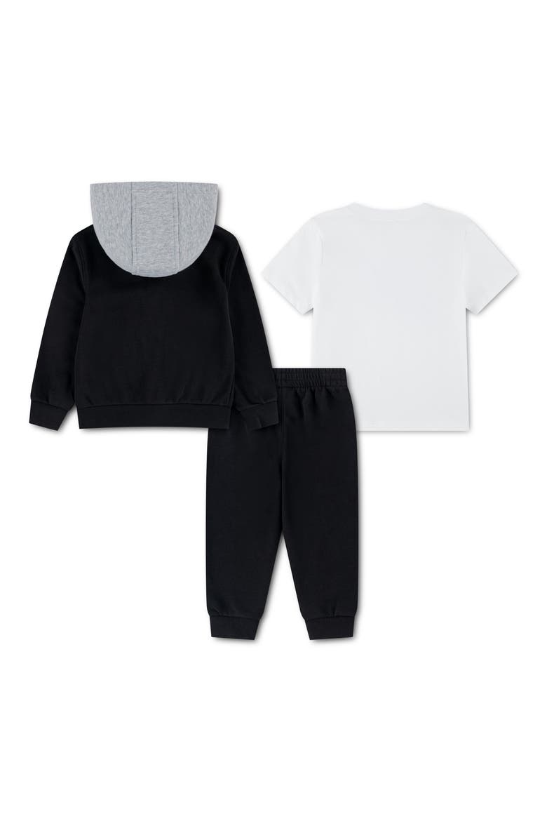 Kids' Lifestyle Zip Hoodie, T-Shirt & Joggers Set, Alternate, color, BLACK
