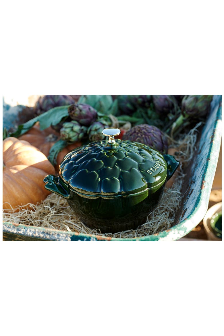 3-Quart Enameled Artichoke Cast Iron Dutch Oven, Alternate, color, BASIL