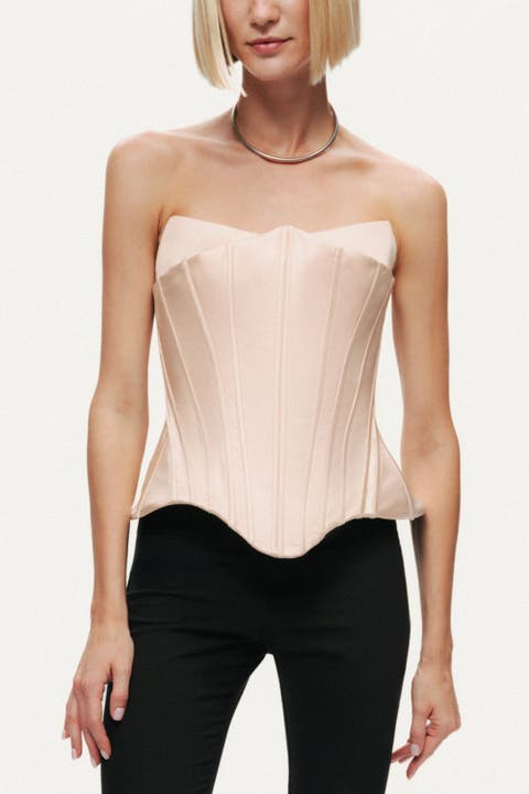 Sculpted Satin Corset Top