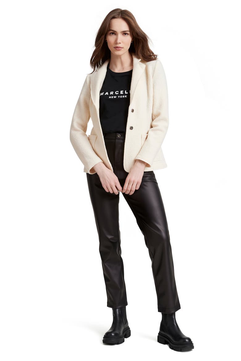 Cassia Fleece Wool Blazer, Alternate, color, OFF WHITE