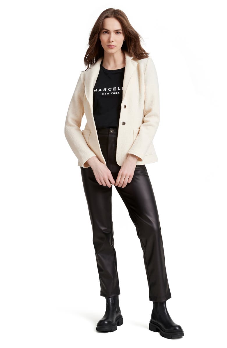 Marcella Cassia Fleece Wool Blazer, Alternate, color, Off White
