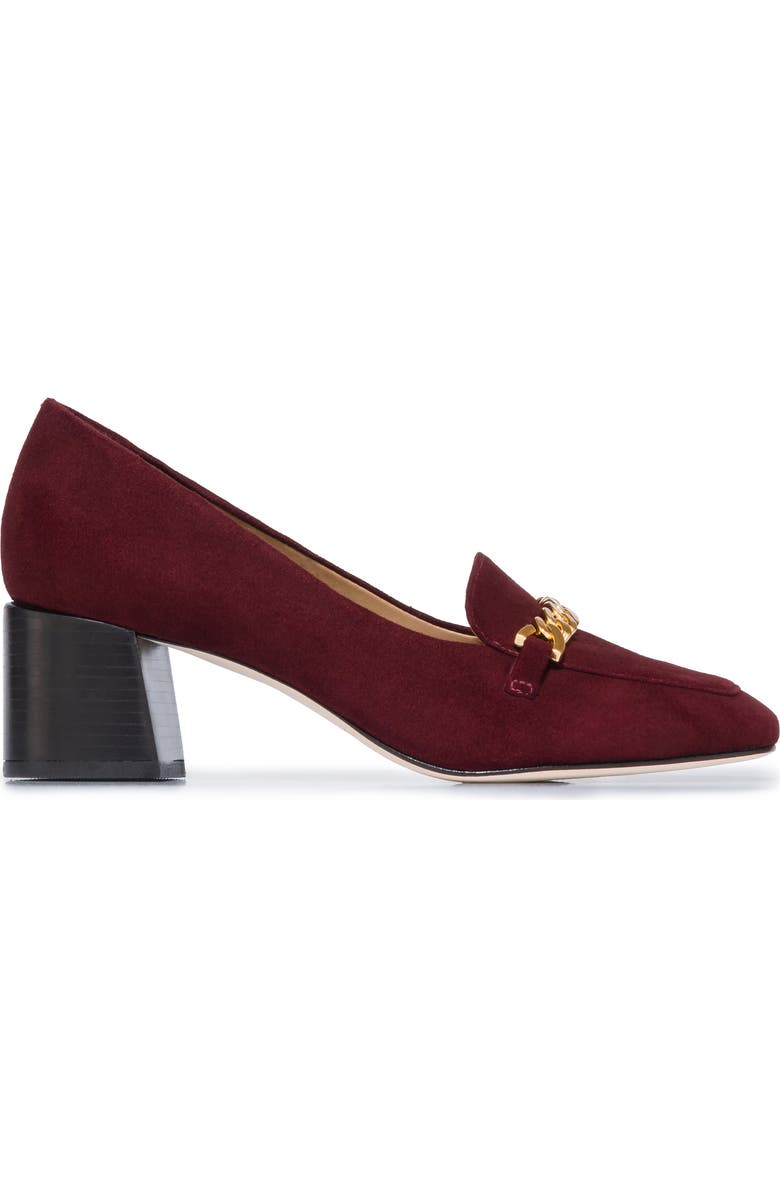 Bernardo Footwear Avery Chain Loafer, Alternate, color, Aubergine Kid Suede