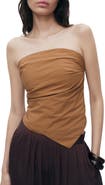 MANGO Asymmetric Strapless Top