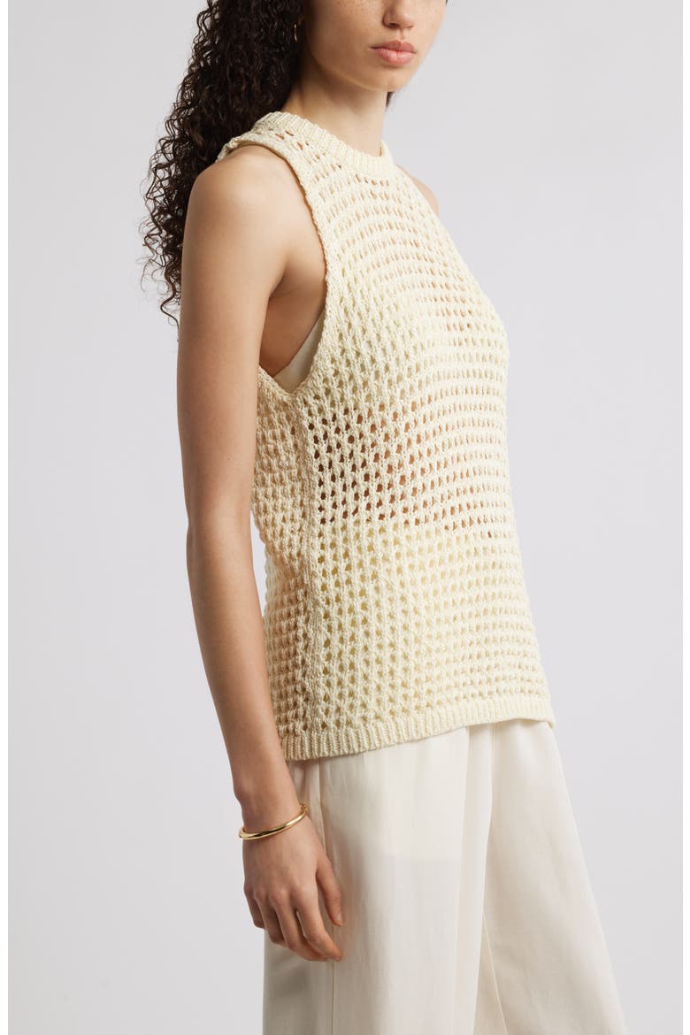 Open Knit Sleeveless Sweater, Alternate, color, YELLOW PALE