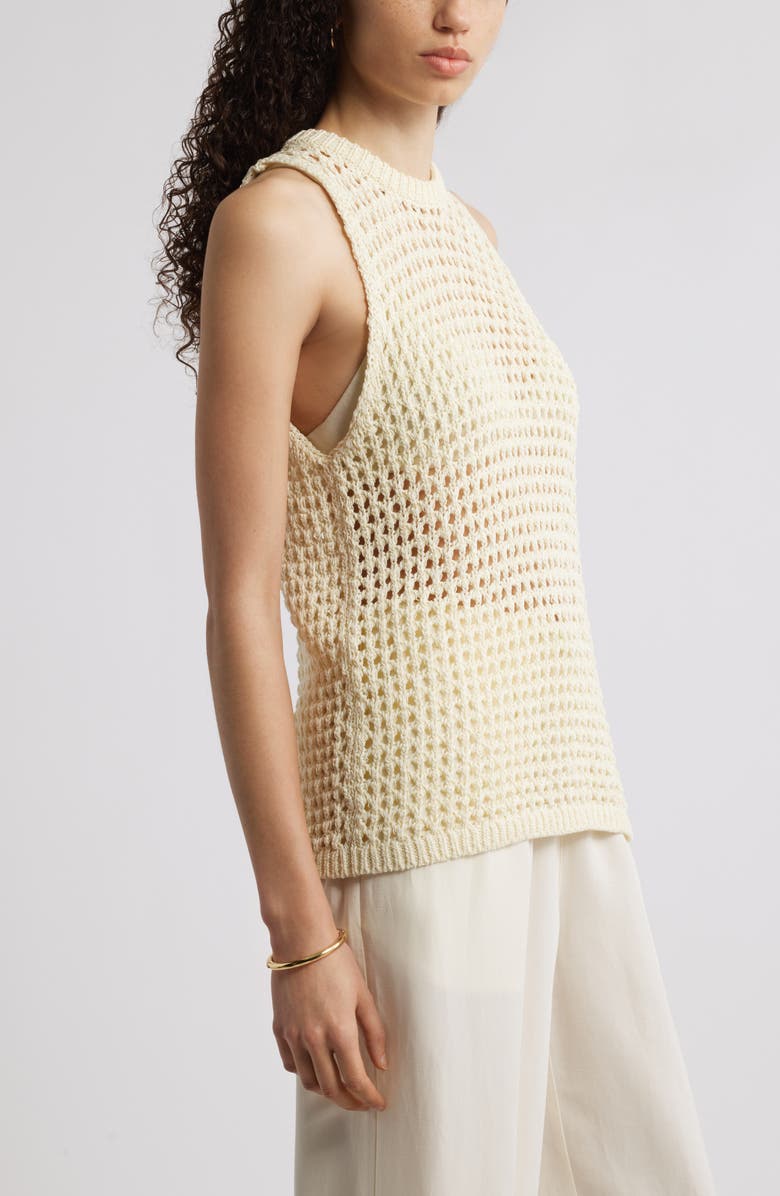 Nordstrom Open Knit Sleeveless Sweater, Alternate, color, Yellow Pale