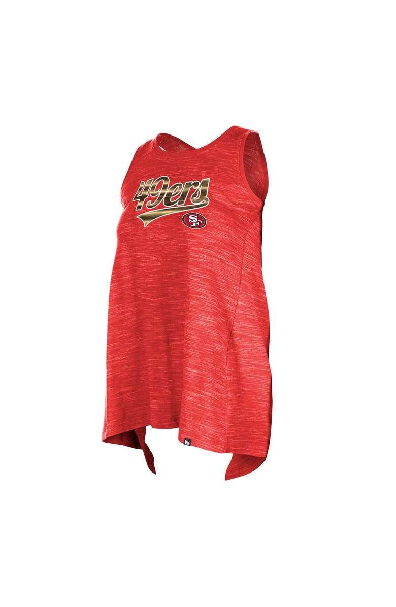 New Era Women's New Era Scarlet San Francisco 49ers Space Dye Active Tank Top, Alternate, color,