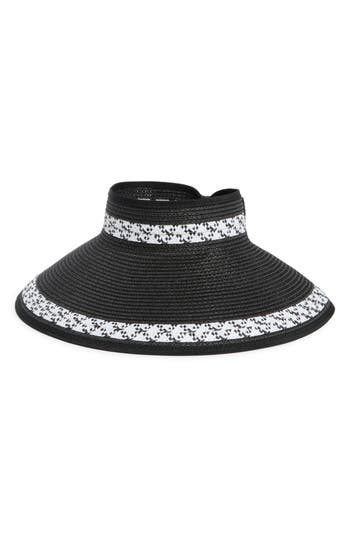 Nordstrom Rack Colorblock Roll-up Visor In Black
