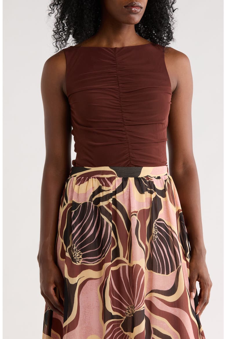 Ruched Front Tank, Main, color, MAHOGANY